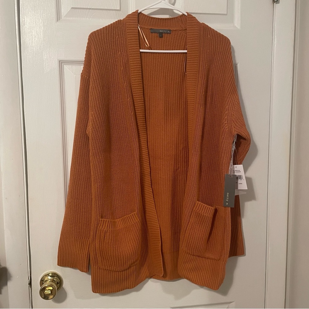 The Easy Cotton Cardigan in Tangerine L